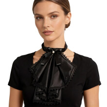 Luxurious Detachable Neck Ruffled Collar For Dresses And-Black
