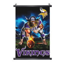 Vikings futballcsapat PVC függőfestmény fekete tengely