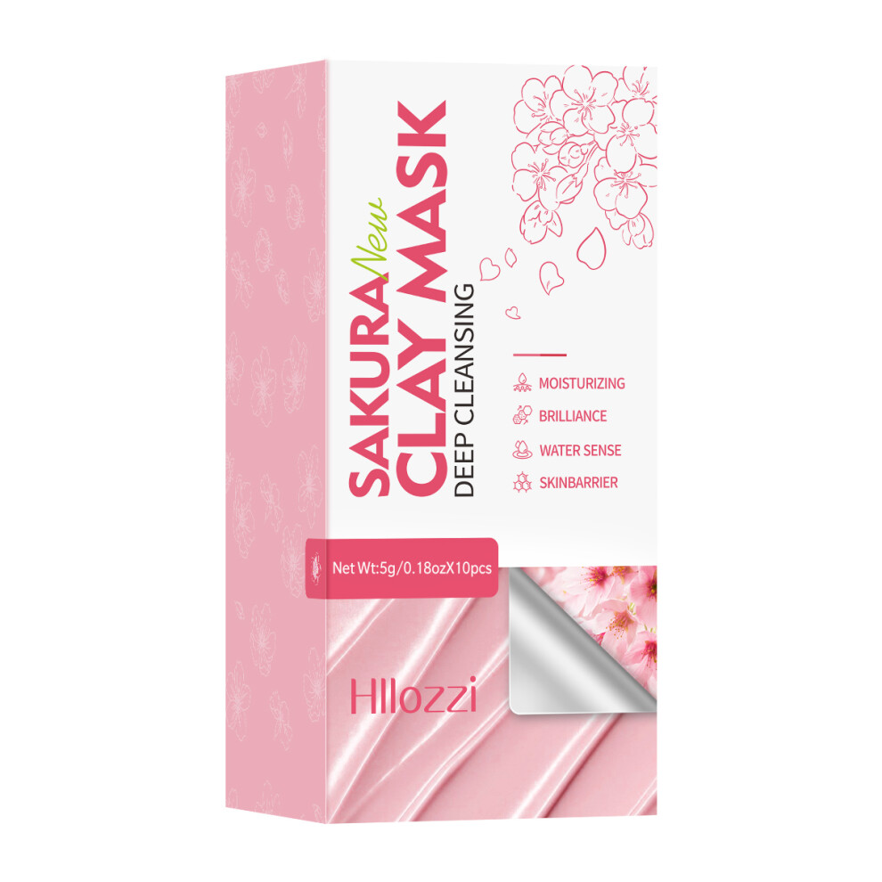 5g/0.17oz*10 Sakura clay mud mask deep cleansing mild non-irritating brightens skin tone moisturizing mask