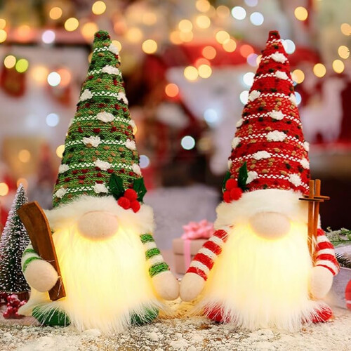 Beleuchtete Weihnachtswichtel-Ornamente (2er-Pack)