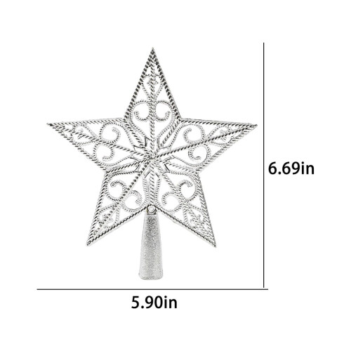 Étoile creuse incassable pour sapin de Noël argentée (1 pièce) 2