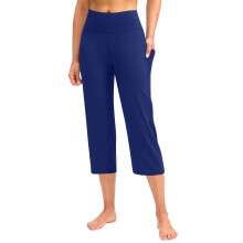 Women Soft High Waist Work Trousers Business Casual-Blue M