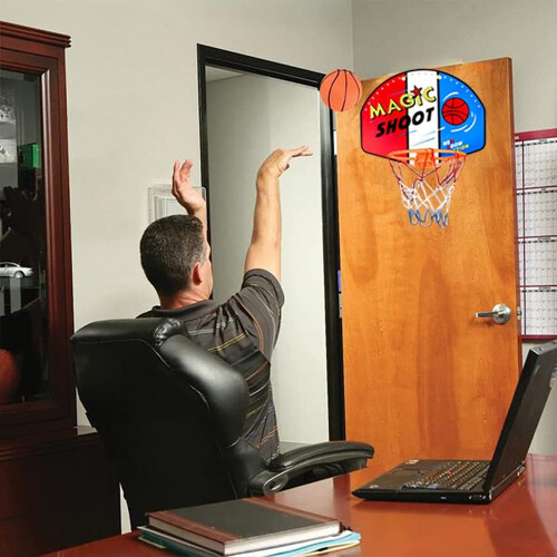 (1 Piece) Wall Mounted Basketball Hoop Set for Kids Activity 1