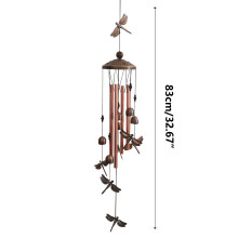 Carillon éolien vintage en métal couleur cuivre, 5 pièces