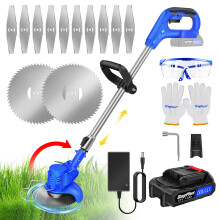 21V Electric Grass Trimmer with Battery, Telescopic Rod Home Garden Trimmer, Rechargeable Handheld Brush Cutter Strimmer