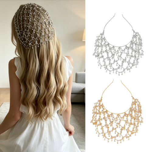 Shining Rhinestones Hair Chain Styling Accessory-Silver 2