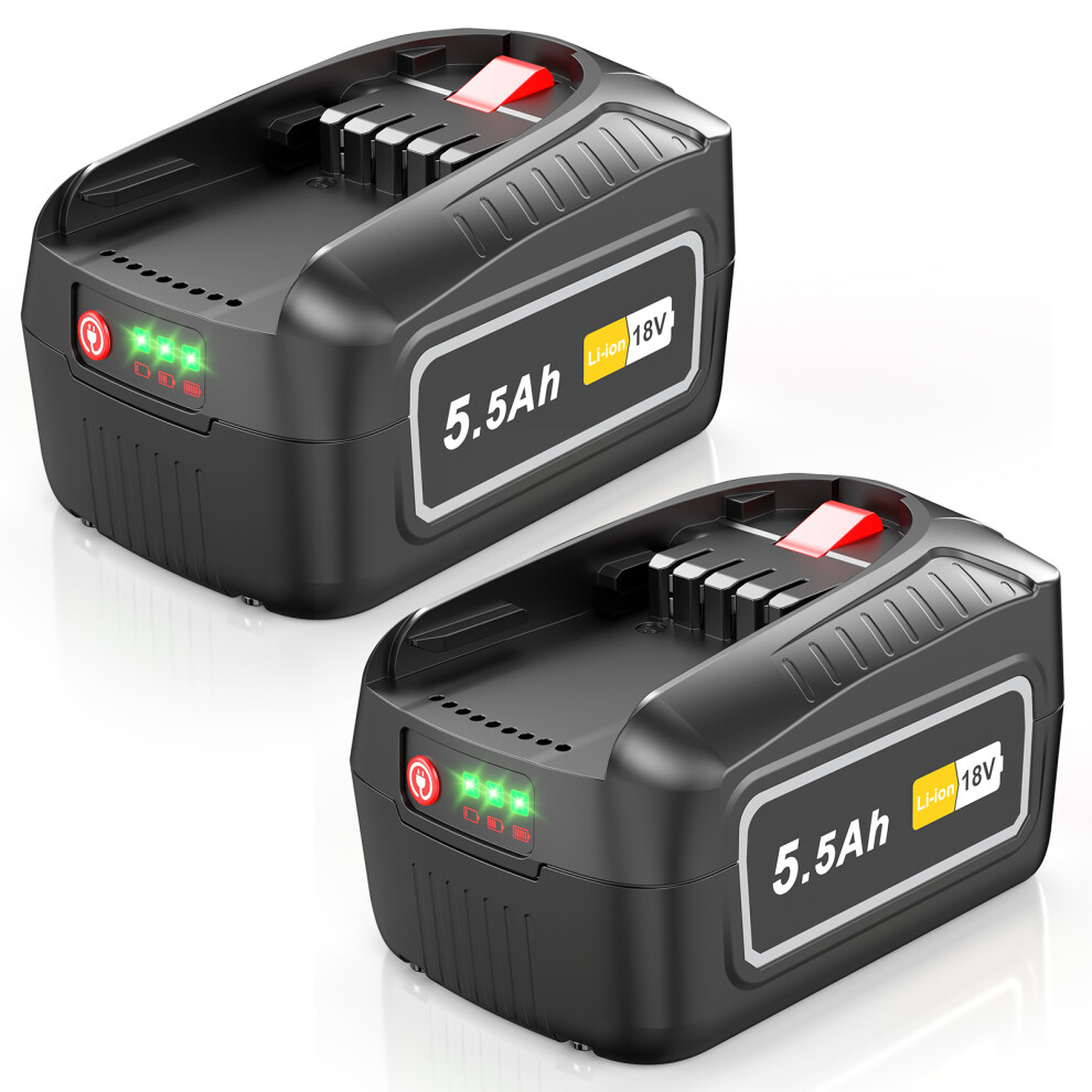 2Pcs 5.5Ah Replacement Battery For Bosch Pba Psb Psr 18V Battery Compatible With 18V Green Tools & Garden 18 V System Vacuum Cleaner Unlimited Series 6901489054130