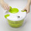 Salad Spinner, Premium Quality Plastic, 24 cm Diameter, Dishwasher Safe, White and Clear Design 3