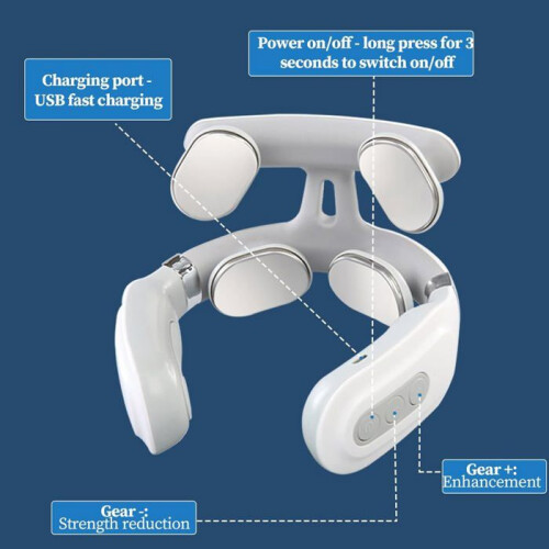 Multifunctional Intelligent Neck Massager, Portable Cordless Cervical Massage Device, 8 Modes 1