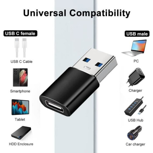 USB C to USB 3.0 OTG Adapters 4 Pack for Phones and PCs, Durable Data Transfer Adapters 1