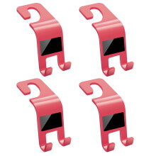 Universele autostoel achterhaak met leer gecoate hanger-Rood