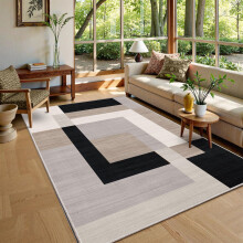 (200x290 cm- Extra Large Rugs Indoor Outdoor Area Rug, MILO NEUTRAL) Non-Slip Area Rugs Printed Geometric Carpets Hallway Runner