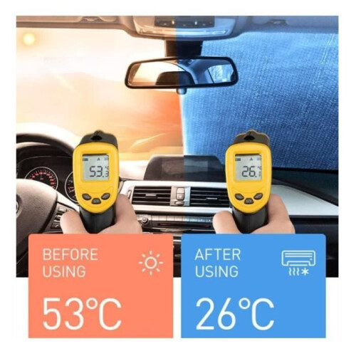 Ηλιοπροστασία εμπρός 140 x 70 εκ. Πτυσσόμενη Ασημί με προστασία UV για παρμπρίζ 1