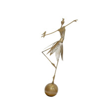 Dancing Girl Garden Statue Outdoor Dancing-dark gold bird girl