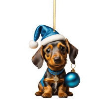 Ακρυλικό μενταγιόν με κινούμενα σχέδια Dachshund 3,1" ύψος