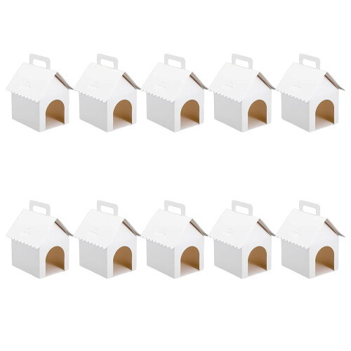 10 Stück elegante weiße Geschenkverpackungsboxen aus Karton im