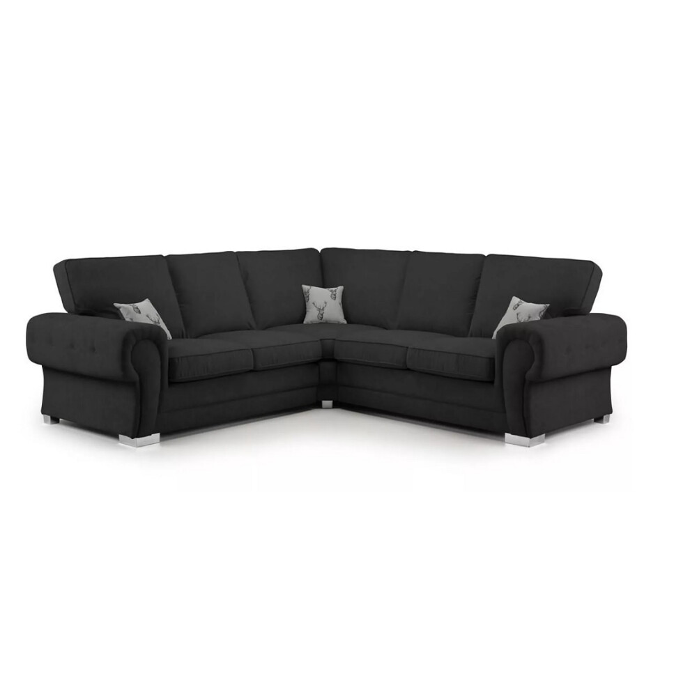 Furniture 786 Chingford Full Back 2C2 Corner Sofa Black