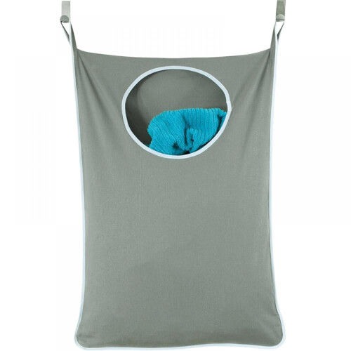 Hanging Laundry Hamper Bag with Over-Door Hooks 1