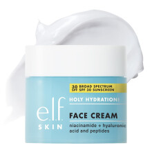 e.l.f. Holy Hydration! Face Cream Broad Spectrum SPF 30 Sunscreen Moisturizer, Made with Hyaluronic Acid, Niacinamide & Peptides, 1.7 oz