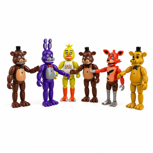 5PCS Five Nights at Freddy's Inspired Action Figures, 5.5 Inch FNAF Figures with Light Up Function, Kids Collectible Toy Play Set
