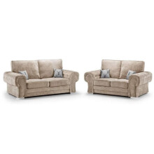 Chingford Full Back 3&2 Seater Sofa Set Beige