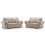 Furniture 786 Chingford Full Back 3&2 Seater Sofa Set Beige 1