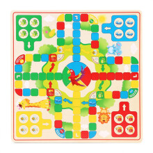 Colourful Wooden Checkers Game