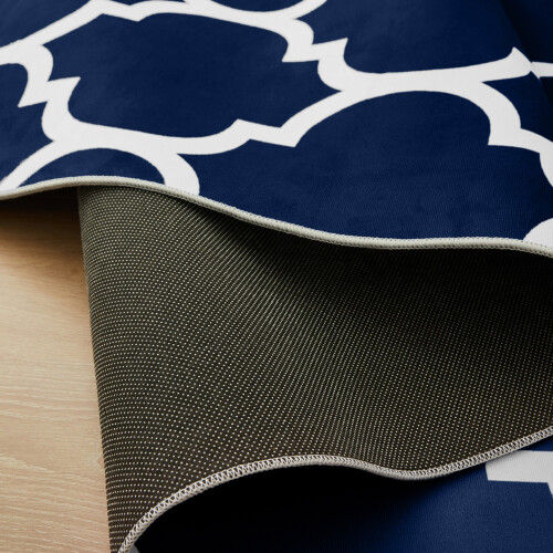 (Ava Navy Blue Printed) Extra Large Rugs Geometric Area Floor Carpet 2