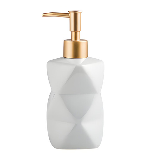 Artistic Ceramic Pump Bottle Durable & Elegant-Light Grey