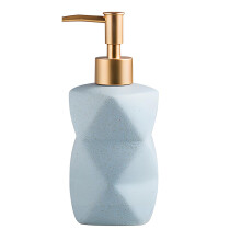 Bouteille distributrice de liquide en céramique avec pompe-Bleu