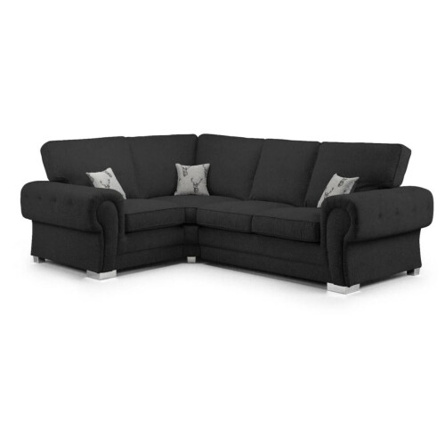 Furniture 786 Chingford Full Back 1c2 Corner Sofa Black 1