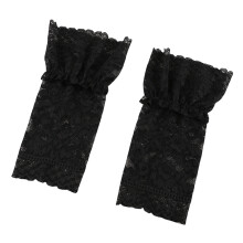 Nails Art Lange Handgelenkhüllen, atmungsaktive Spitze,-Schwarz