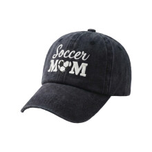 Trendy geborduurde voetbalpet voor vrouwen die van voetbal-Zwart