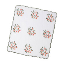 Stylish Embroidered Square Hair Scarf Soft And Breathable-White