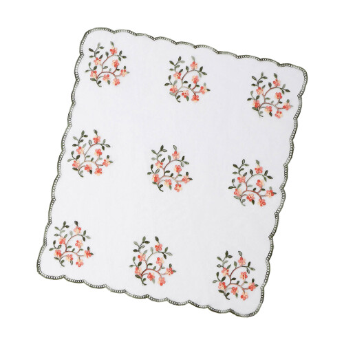 Écharpe à la mode, bandeaux imprimés ethniques, broderie-Blanc