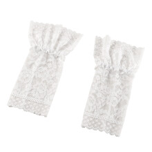 Elegante florale Spitze-Handgelenkmanschetten,-Weiß