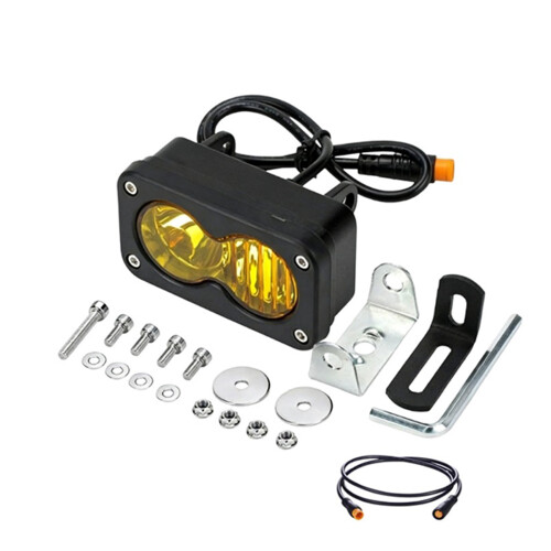 6000-6500K Bright 20W Motorcycle Headlight With Double-Yellow 1