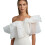 Ethereal Mesh Bridal Shawl Skin Friendly Lining For-White 1