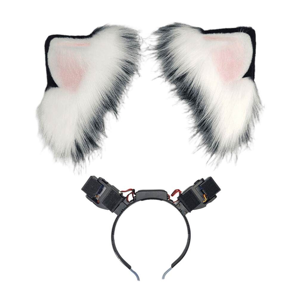 Black Plush Cosplay Puss Ear Headband Headwear Props With