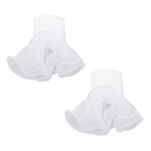 Breathable Organza Detachable Sleeves With Wavy Ruffle-White