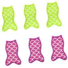 Pack Of 6 Colorful Seamaid Shape Ice Cream-Rose red fluorescent