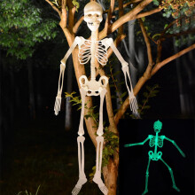 Crâne lumineux squelette jouet 32 cm accessoire d'Halloween