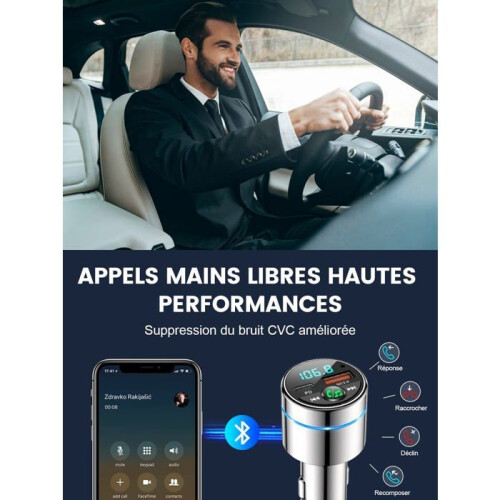 Πομπός FM με Bluetooth 5.3, ταχεία φόρτιση PD 30W και QC3.0 18W, μεταλλική κατασκευή 2