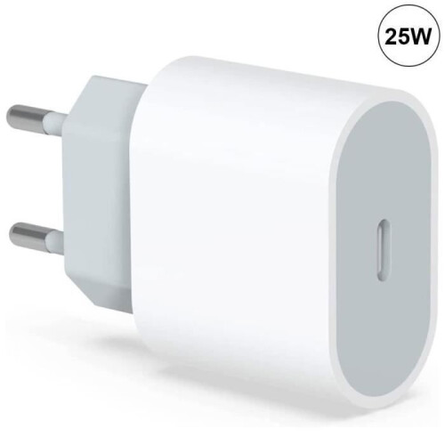Φορτιστής USB-C 25W Λευκός με Καλώδιο USB-C 1 m 20W για iPhone 17 16 15 Γρήγορη Φόρτιση 1