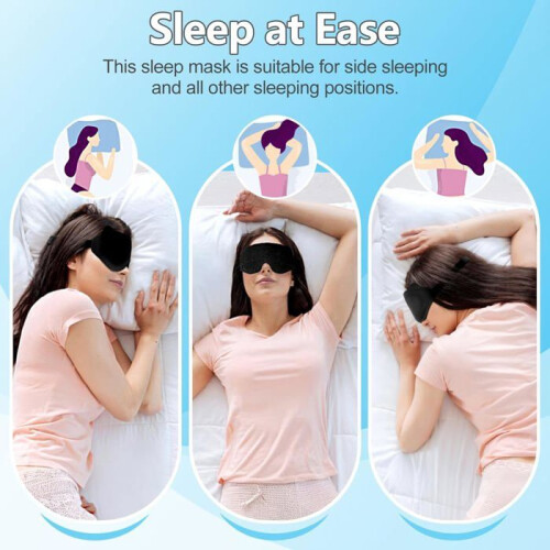 3D Sleep Mask for Men and Women, Zero Eye Pressure, Side Expanded Design, Soft Comfortable Adjustable Fit 1