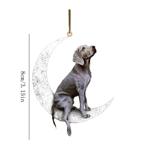 Pendentif lune chien de Noël noir 2