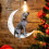 Pendentif lune chien de Noël noir 4