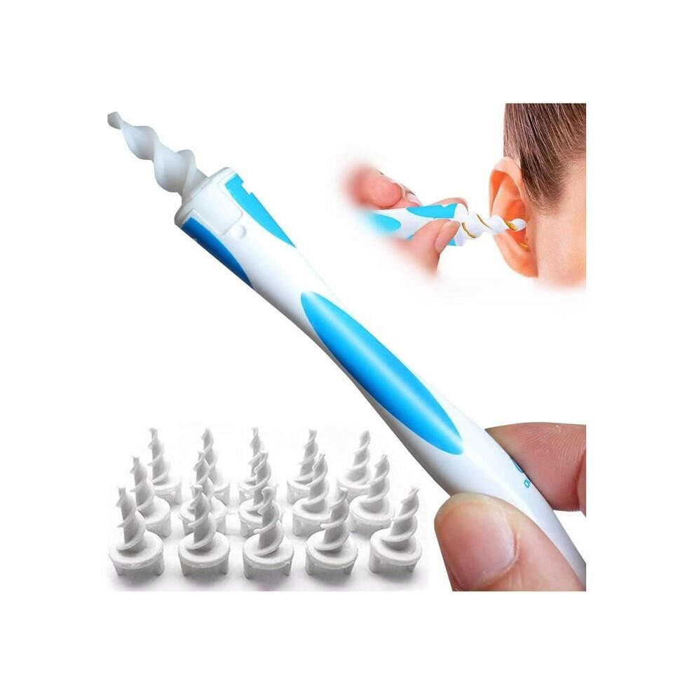 Ear Wax Removal Kit with 16 Replacement Tips, Spiral Ear Cleaner, Safe and Gentle Ear Cleaning Tool