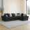 Furniture 786 Chingford Full Back 2c1 Corner Sofa Black 1