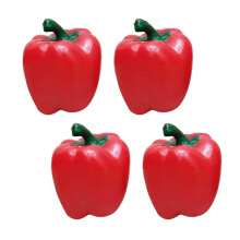 Set of 4 Realistic Bell Peppers Simulation Vegetables for-Red